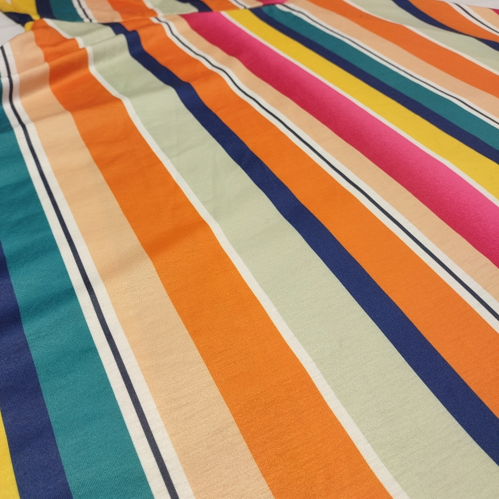 OE Ouges Women's Multi Color Stripes Sexy Dress F… - image 8